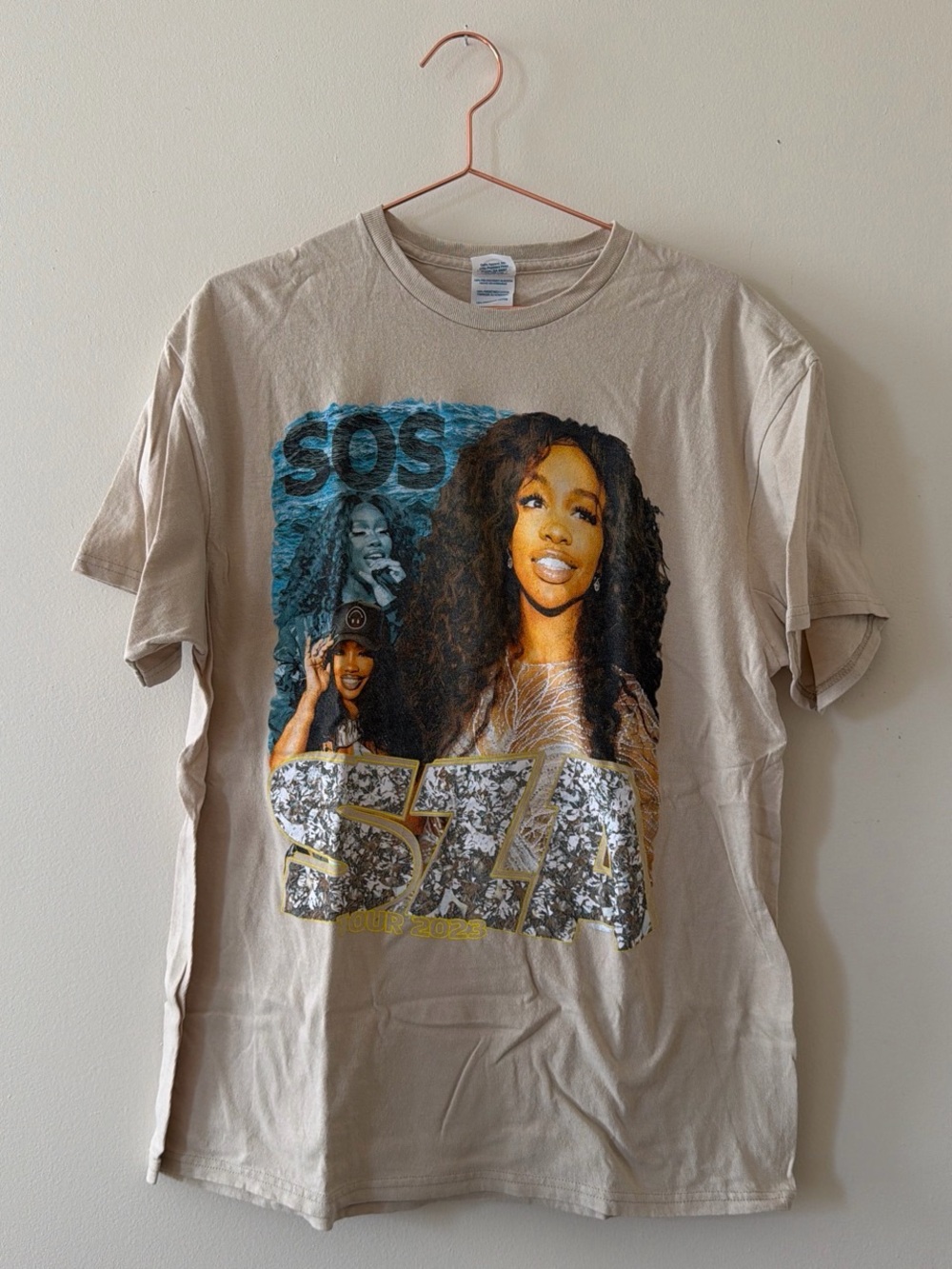 SOS SZA Graphic Tee - Beige Girls' Shirt
